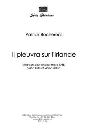 Il pleuvra sur l&rsquo;Irlande (partition de direction) – Patrick Bocherens / Emmanuel Violi
