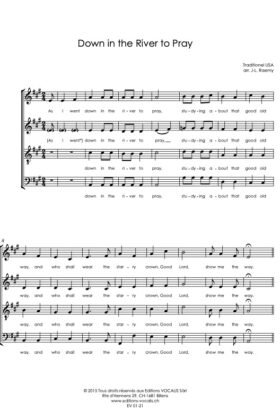 Down by the river to pray – Arr. Jean-Louis Raemy