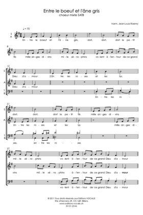 Entre le bœuf et l&rsquo;âne gris – Arr. Jean-Louis Raemy