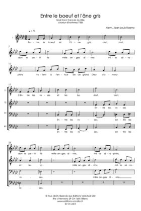 Entre le bœuf et l&rsquo;âne gris – Arr. Jean-Louis Raemy