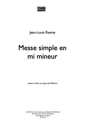 Messe simple en mi mineur – Jean-Louis Raemy