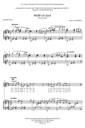 Noël, un jour (partition de direction) – Jean-Louis Raemy / Josiane Haas