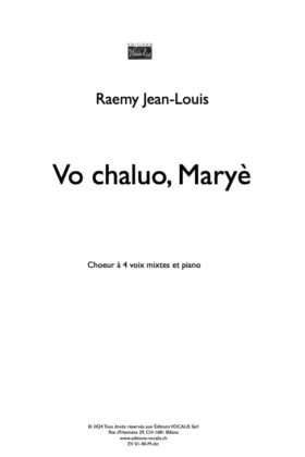 Vo chaluo, Maryè (partition chœur mixte SATB et piano) – Jean-Louis Raemy