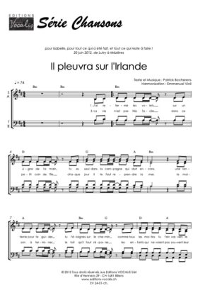Il pleuvra sur l&rsquo;Irlande (partition de choeur) – Patrick Bocherens / Emmanuel Violi