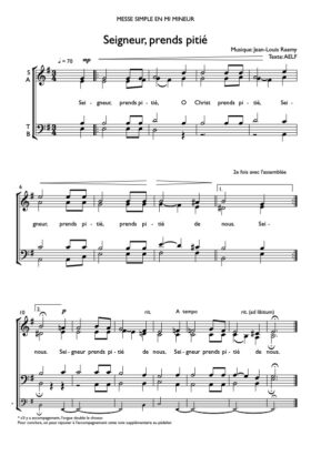 Messe simple en mi mineur – Jean-Louis Raemy