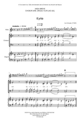 Missa brevis (partition de direction) – Ivo Crmaric