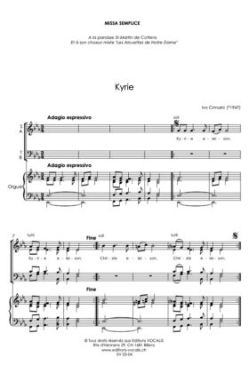Missa semplice (partition de choeur) – Ivo Crmaric