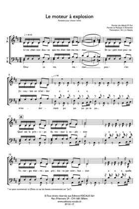 Le moteur à explosion – Arr. Jean-Louis Raemy