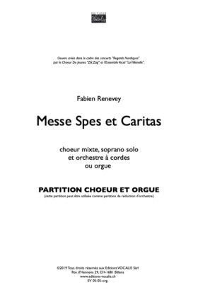 Messe Spes et Caritas (partition de réduction) – Fabien Renevey