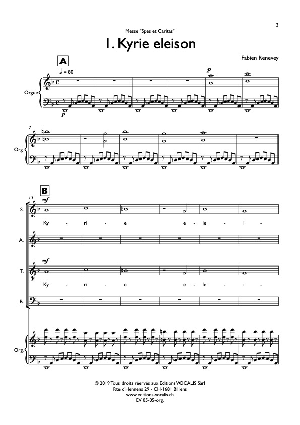 Messe Spes et Caritas (partition de réduction) - Fabien Renevey – Image 2