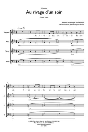 Au rivage d&rsquo;un soir – Paul Esseiva / harm. Jean-François Michel