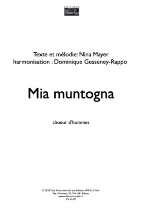 Mia muntogna – Nina Mayer / Arr. Dominique Gesseney-Rappo