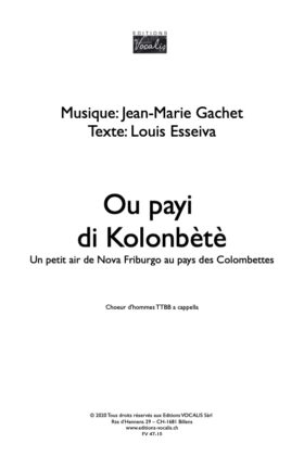 Ou payi di Kolonbètè – Jean-Marie Gachet / Louis Esseiva