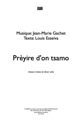 Prèyire d’on tsamo – Jean-Marie Gachet / Louis Esseiva