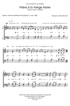 Prière à la vierge Marie – René Dévaud