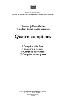 Quatre comptines – Jean-Marie Gachet / Jean Cuttat