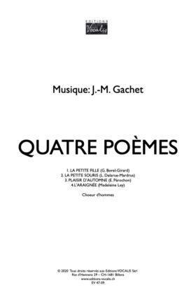 Quatre Poèmes – Jean-Marie Gachet