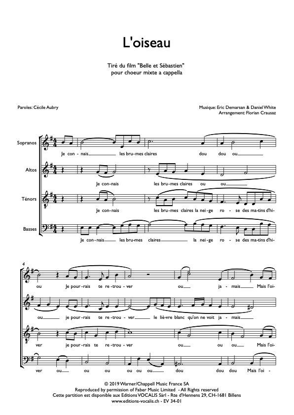 L'oiseau - Arr. Florian Crausaz – Image 2