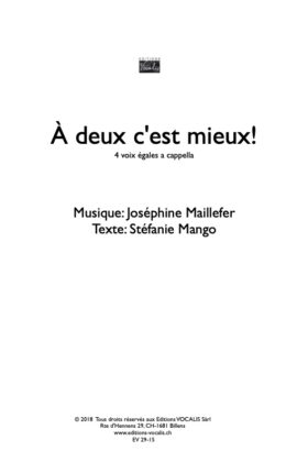 A deux, c&rsquo;est mieux ! – Joséphine Maillefer