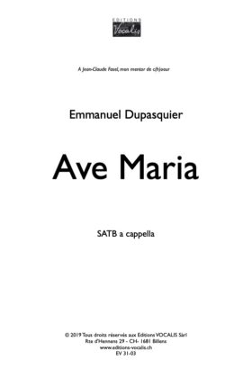 Ave Maria – Emmanuel Dupasquier