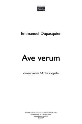 Ave Verum – Emmanuel Dupasquier