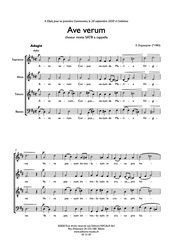 Ave Verum - Emmanuel Dupasquier – Image 2