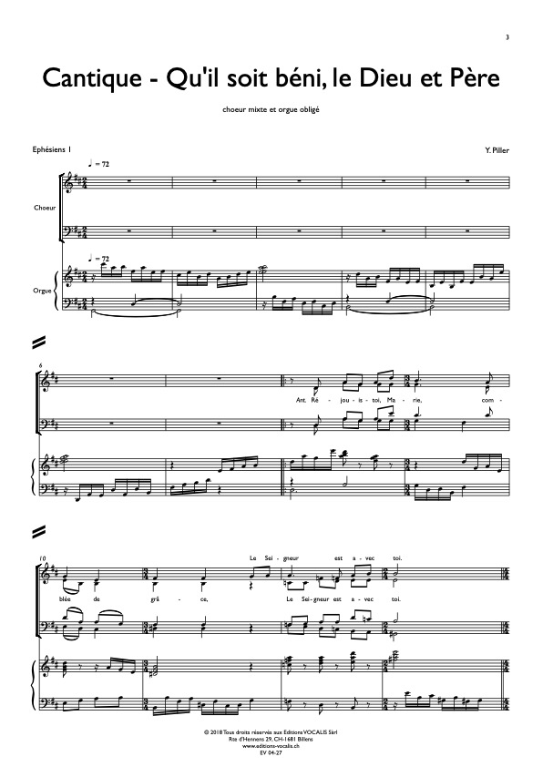 Cantique "Qu'il soit béni, le Dieu et Père" - Yves Piller – Image 2