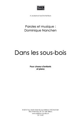 Dans les sous-bois (partition chœur) – Dominique Nanchen