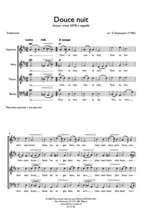 Douce nuit – Arr. Emmanuel Dupasquier