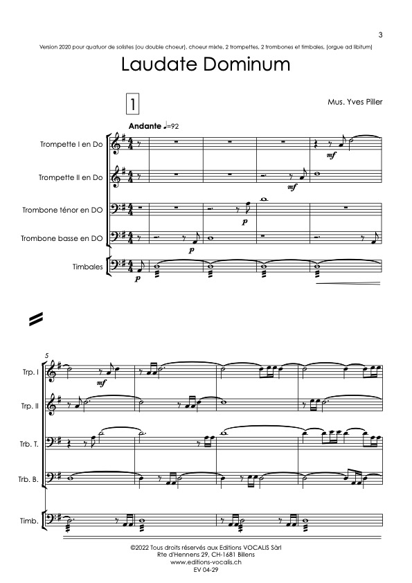 Laudate Dominum (partition de direction, version 2022) - Yves Piller – Image 2