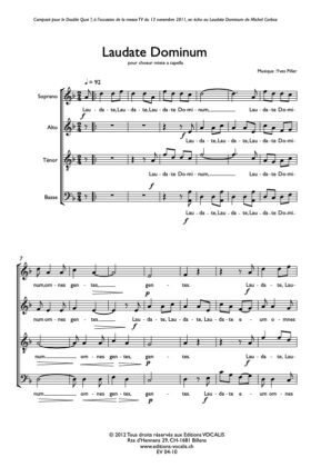 Laudate Dominum pour chœur a cappella – Yves Piller