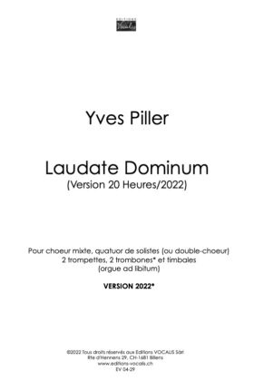 Laudate Dominum (partition de direction, version 2022) – Yves Piller