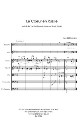Le cœur en Russie (partition chœur) – Quentin Chevigny