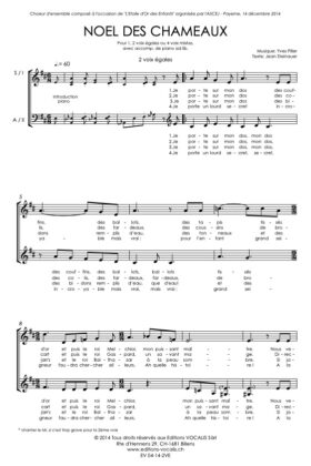 Noël des chameaux (Partition de chœur 2VE) – Yves Piller / Jean Steinauer