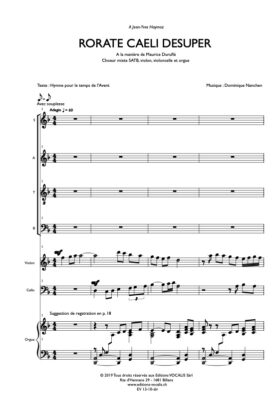 Rorate caeli desuper – Dominique Nanchen (partition de direction)