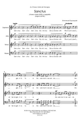 Sanctus – Emmanuel Dupasquier