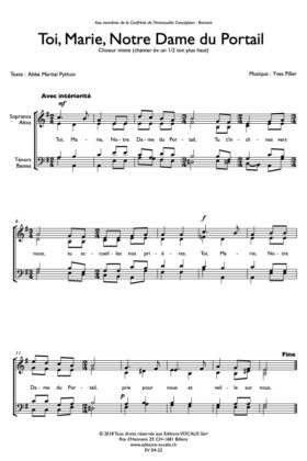 Toi, Marie, Notre Dame du Portail – Yves Piller / Martial Python
