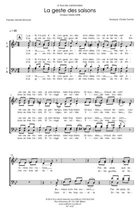 La geste des saisons – Charly Torche – SATB