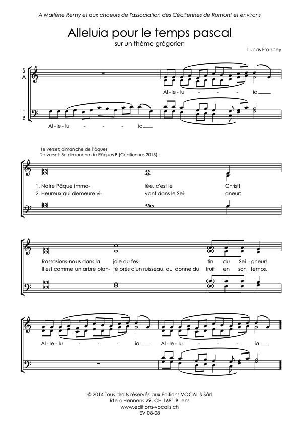 Alleluia pour le temps pascal - L. Francey