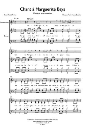 Chant à Marguerite Bays – Marie-France Baechler (chœur mixte)