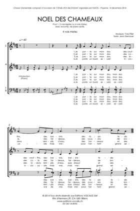 Noël des chameaux (partition de chœur SATB) – Yves Piller / Jean Steinauer
