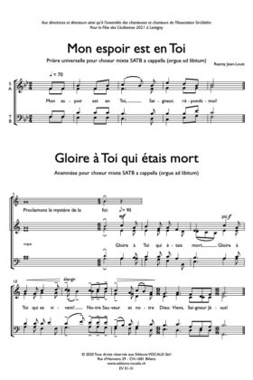Mon espoir est en toi (Prière universelle) & Gloire à Toi qui étais mort (Anamnèse) – Jean-Louis Raemy