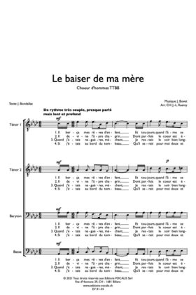 Le baiser de ma mère – Joseph Bovet / Arr. Jean-Louis Raemy