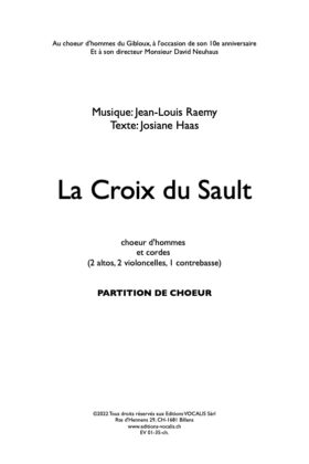 La croix du Sault (partition de chœur) – Jean-Louis Raemy / Josiane Haas