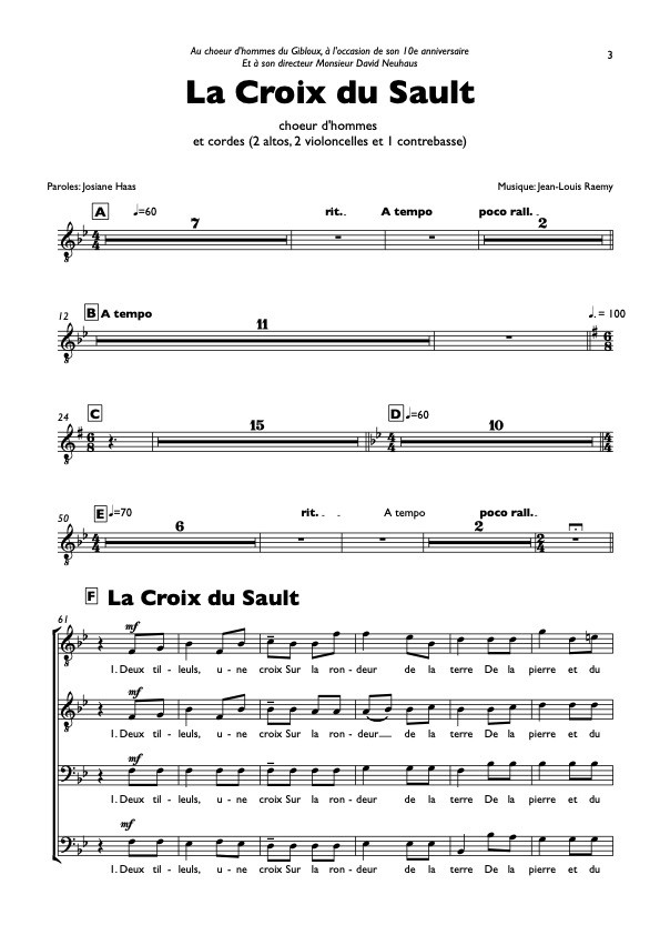 La croix du Sault (partition de chœur) - Jean-Louis Raemy / Josiane Haas – Image 2