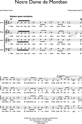 Notre Dame de Montban (chœur mixte a cappella) – Jean-Louis Raemy / Christian Conus