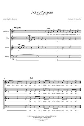 J&rsquo;ai vu l&rsquo;oiseau – Michel Hostettler