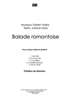 Balade romontoise (partition chœur) – Fabien Volery / Josiane Haas
