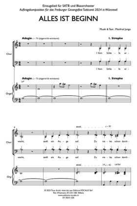 Alles ist Beginn (Orgelauszug) – Manfred Jungo