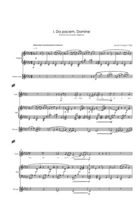 Da pacem, Domine (partition direction) – Quentin Chevigny